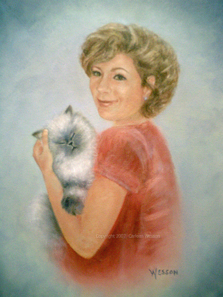 Woman with Cat Portrait